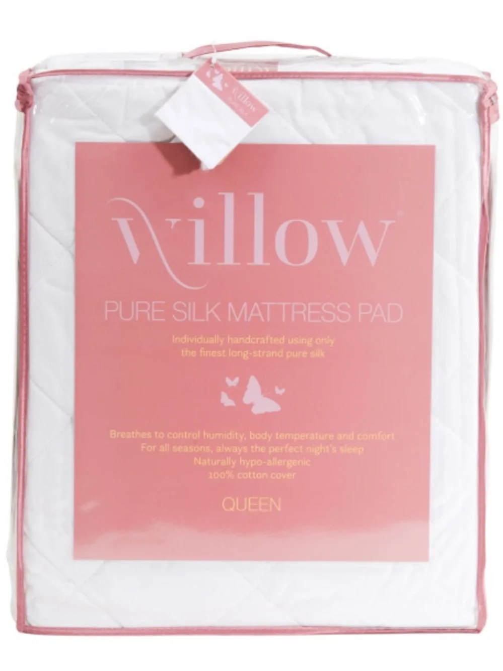 Willow Pure Silk White Mattress Pad
